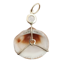 Load image into Gallery viewer, Striped Shell with Quartz Pendant in shell by Christina Puchi