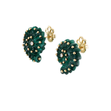 Load image into Gallery viewer, Carved Stone Ammonite Earrings in carved stone by Christina Puchi