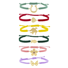 Load image into Gallery viewer, Red Cord Heart Friendship Bracelet