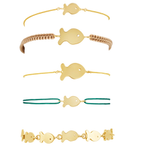 Load image into Gallery viewer, Tan Medium Fish Friendship Bracelet by Christina Puchi