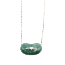 Load image into Gallery viewer, Carved Jade Studded Bean Necklace in carved stone by Christina Puchi