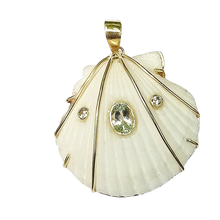 Load image into Gallery viewer, 3 Stone White Shell Pendant in shell by Christina Puchi