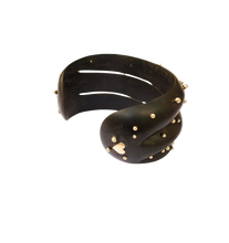 Load image into Gallery viewer, Ebony Cuff Bracelet in carved wood by Christina Puchi