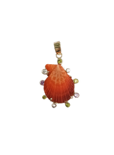 Load image into Gallery viewer, Orange/Purple Ombre Shell Halo Pendant in shell by Christina Puchi