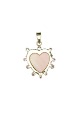 Load image into Gallery viewer, Carved Conch Shell Heart Halo 2 Pendant by Christina Puchi