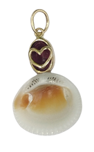 Load image into Gallery viewer, Rubellite Tourmaline White Shell Pendant in shell by Christina Puchi