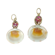 Load image into Gallery viewer, Rubellite Tourmaline Striped Shell Pendant