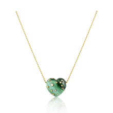 Load image into Gallery viewer, Carved Stone Studded Heart Pendants