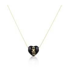 Load image into Gallery viewer, Carved Stone Heart Necklace in carved stone by Christina Puchi
