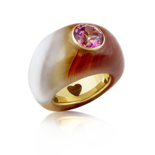 Load image into Gallery viewer, Carved Stone Ring in carved stone by Christina Puchi