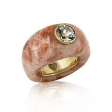 Load image into Gallery viewer, Carved Stone Ring in carved stone by Christina Puchi