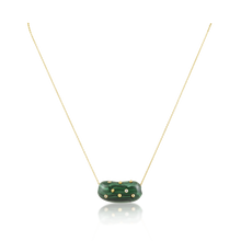 Load image into Gallery viewer, Carved Stone Studded Bean Necklace