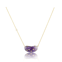 Load image into Gallery viewer, Carved Stone Studded Bean Necklace