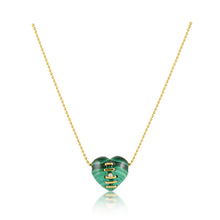 Load image into Gallery viewer, Carved Stone Stitched Heart Pendants