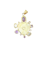 Load image into Gallery viewer, Conch Heart Amethyst Halo Pendant by Christina Puchi