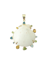 Load image into Gallery viewer, CUSTOM White Shell Pastel Halo Pendant in shell by Christina Puchi