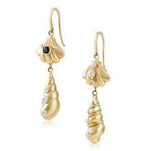 Load image into Gallery viewer, Gold Shell Earrings in gold and shell by Christina Puchi