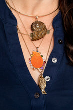 Load image into Gallery viewer, Orange Pecten Halo Shell Pendant in shell by Christina Puchi