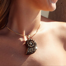 Load image into Gallery viewer, Carved Walnut Ammonite Pendant in carved wood by Christina Puchi