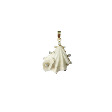 Load image into Gallery viewer, Double White Kitten's Paw Pendant in shell by Christina Puchi