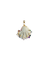 Load image into Gallery viewer, White Kitten Paw Halo Pendant in shell by Christina Puchi
