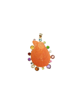 Load image into Gallery viewer, Orange Pecten Halo Shell Pendant in shell by Christina Puchi