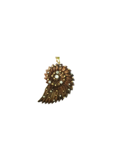 Load image into Gallery viewer, Carved Walnut Ammonite 2 in carved wood by Christina Puchi