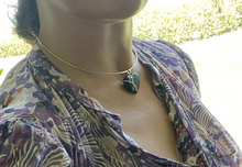 Load image into Gallery viewer, Diamond Ebony Carved Heart Pendant in carved wood by Christina Puchi