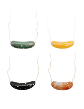 Load image into Gallery viewer, Carved Stone Studded Bean Necklace