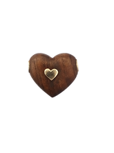 Load image into Gallery viewer, Diamond Walnut Threaded Heart Pendant in carved wood by Christina Puchi