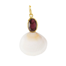 Load image into Gallery viewer, Rubellite Tourmaline White Shell Pendant