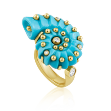 Load image into Gallery viewer, Carved Stone Ammonite Rings in carved stone by Christina Puchi