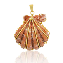 Load image into Gallery viewer, Orange Lion’s Paw Pendant in shell by Christina Puchi