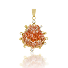 Load image into Gallery viewer, Orange/Pink Speckled Lion’s Paw Pendant in shell by Christina Puchi
