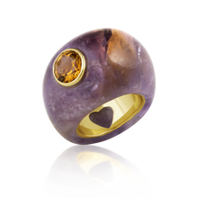 Load image into Gallery viewer, Carved Amethyst Ring by Christina Puchi