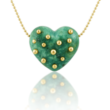 Load image into Gallery viewer, Carved Stone Heart Necklace in carved stone by Christina Puchi
