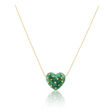 Load image into Gallery viewer, Carved Stone Heart Necklace in carved stone by Christina Puchi