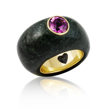 Load image into Gallery viewer, Carved Stone Ring in carved stone by Christina Puchi