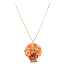 Load image into Gallery viewer, Palm Tree Scallop Shell Pendant in shell by Christina Puchi