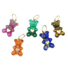 Load image into Gallery viewer, Carved Stone Gummy Bear Pendant