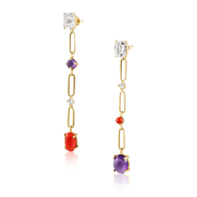Load image into Gallery viewer, Coral & Amethyst Earrings by Christina Puchi