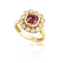 Load image into Gallery viewer, Pink Stone Ring in gold by Christina Puchi