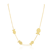 Load image into Gallery viewer, Fish Family Necklace in gold by Christina Puchi