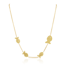 Load image into Gallery viewer, Fish Family Necklace in gold by Christina Puchi