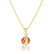 Load image into Gallery viewer, Brown Striped Shell Charm in shell by Christina Puchi