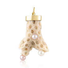 Load image into Gallery viewer, Pearl Coral Pendant in shell by Christina Puchi