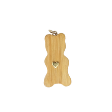 Load image into Gallery viewer, Carved Wood Gummy Bear Pendant in carved wood by Christina Puchi