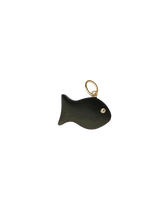 Load image into Gallery viewer, Carved Ebony Fish Pendant in carved wood by Christina Puchi