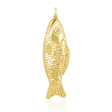 Load image into Gallery viewer, Gold Swedish Fish Pendant in gold by Christina Puchi