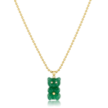 Load image into Gallery viewer, Green Jade Gummy Bear Pendant in carved stone by Christina Puchi